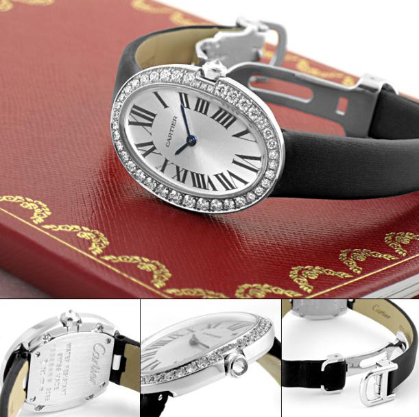 The elegant copy watches have black straps.
