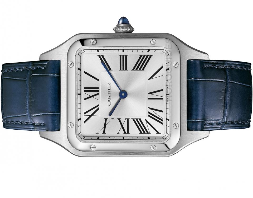 The silvery dials copy watches are designed for men.