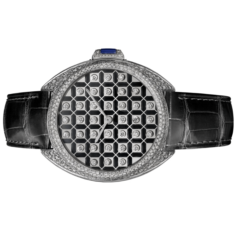 The 40 mm replica watch is made from 18k white gold.